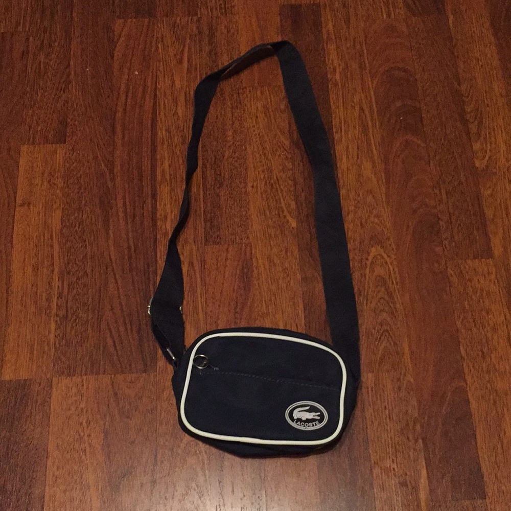 Unisex Lacoste navy cross body bag